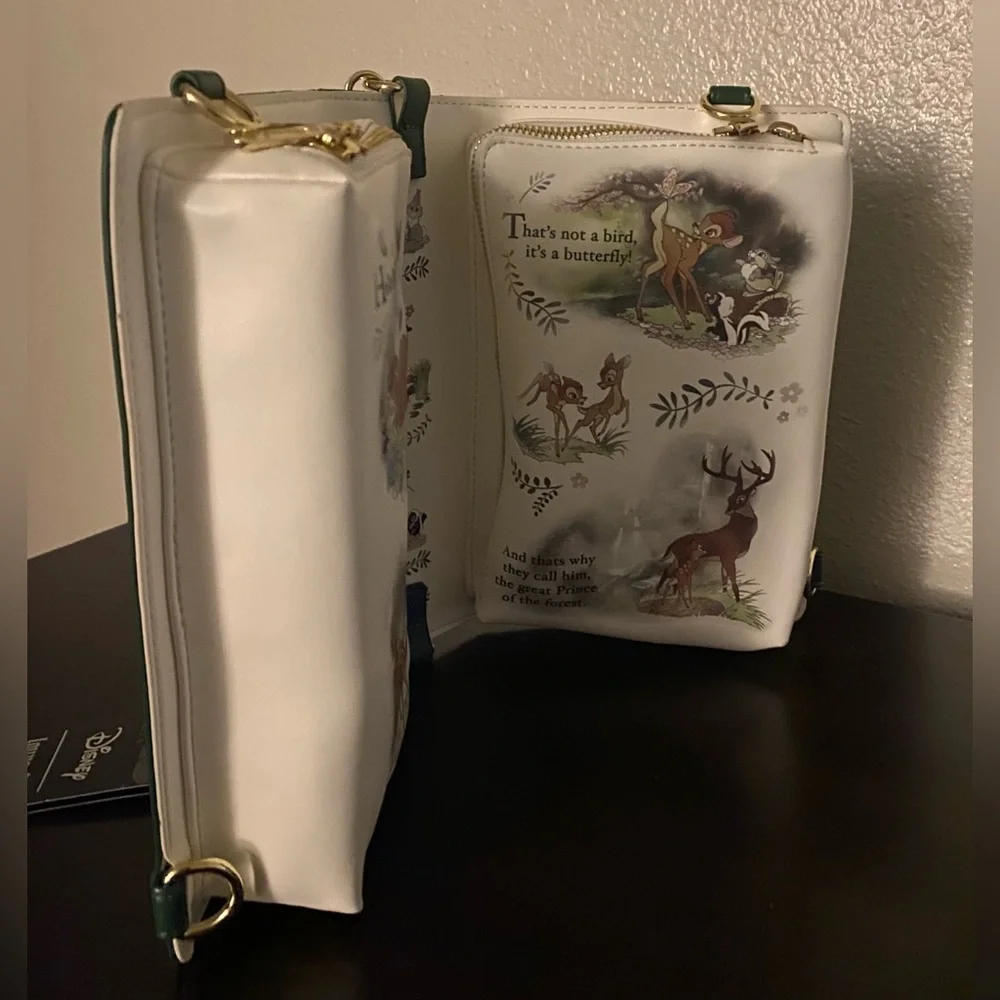 Disney Loungefly Bambi Storybook Crossbody Bag NWT Forest Green Purse